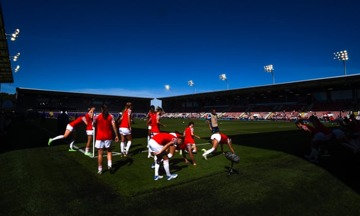 Switzerland players limber up at Leigh Sports Village.