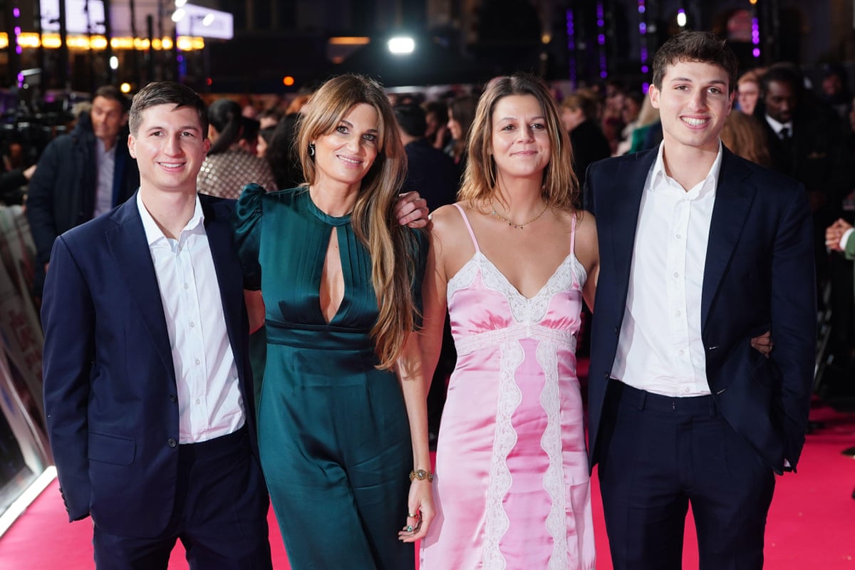 Left to right: Sulaiman Khan, Jemima Khan, Tyrian White and Kasim Khan pose for a photo on a red carpet