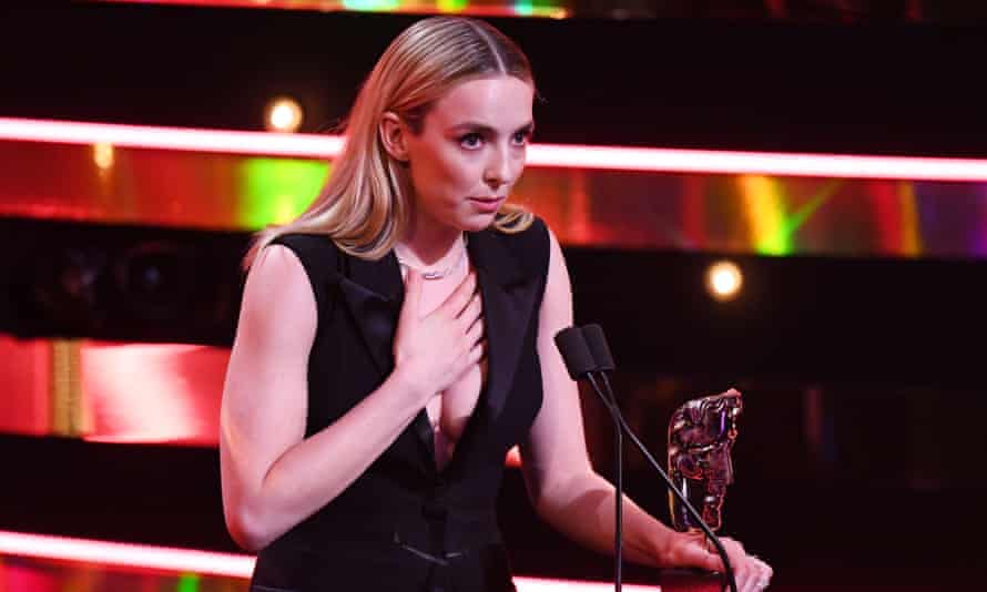 Jodie Comer accepts the best actress award for Help