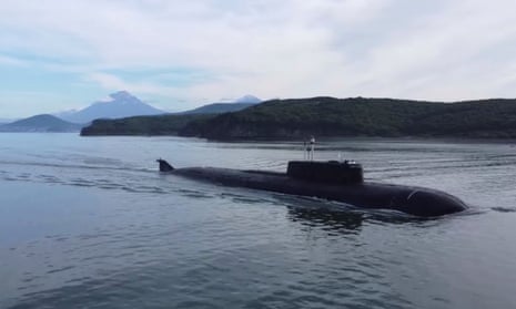 Coming to cut us all off? A Russian nuclear submarine.