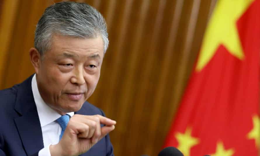 Liu Xiaoming gestures during a news conference in London in August 2019.