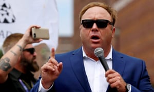 Alex Jones claims he’s being silenced by the ‘tech left’ after Facebook and Youtube took down his pages, and Apple and Spotify banned his podcasts.