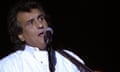 close-up of Italian singer and composer Toto Cutugno performing  in 2002