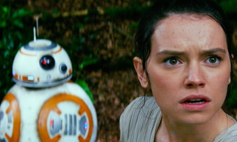 Out of sight … Daisy Ridley as Rey with BB-8 in Star Wars: The Force Awakens.