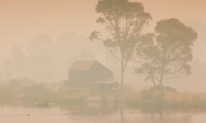 Kosciuszko national park in New South Wales, shrouded in smoke from the fires.