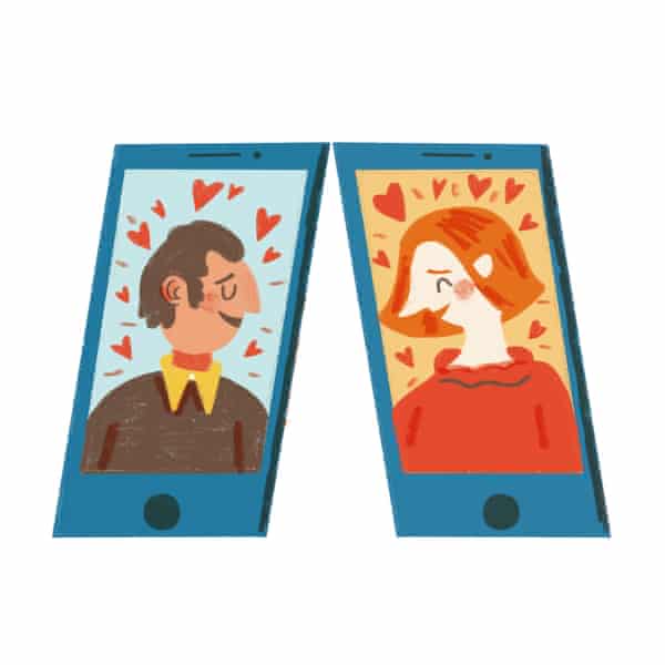 illustration of people talking via video chat