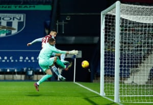 El Ghazi scores as Johnstone attempts to save.