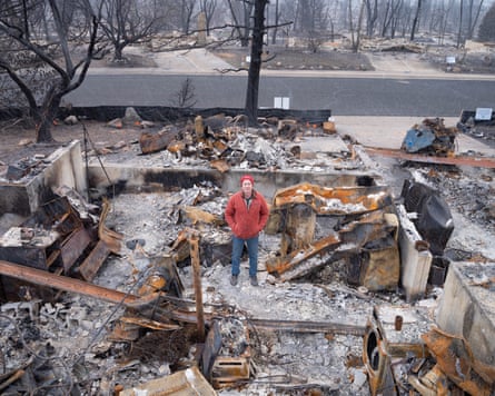 Terry Murphy standing in the remains of his home in Louisville, Colorado, US.