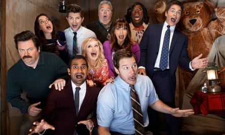 Passage to Indiana … The cast of Parks and Recreation season five.