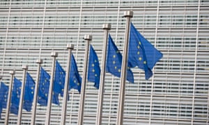 European Union flags in Brussels