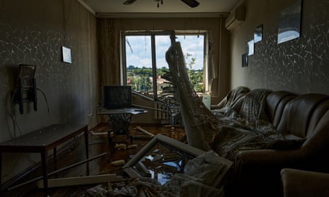 An apartment is seen damaged after the missile strike in Kryvyi Rih, Ukraine.