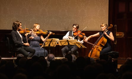 The Sacconi Quartet – Ben Hancox, Hannah Dawson, Robin Ashwell and Cara Berridge – at Wigmore Hall last week.