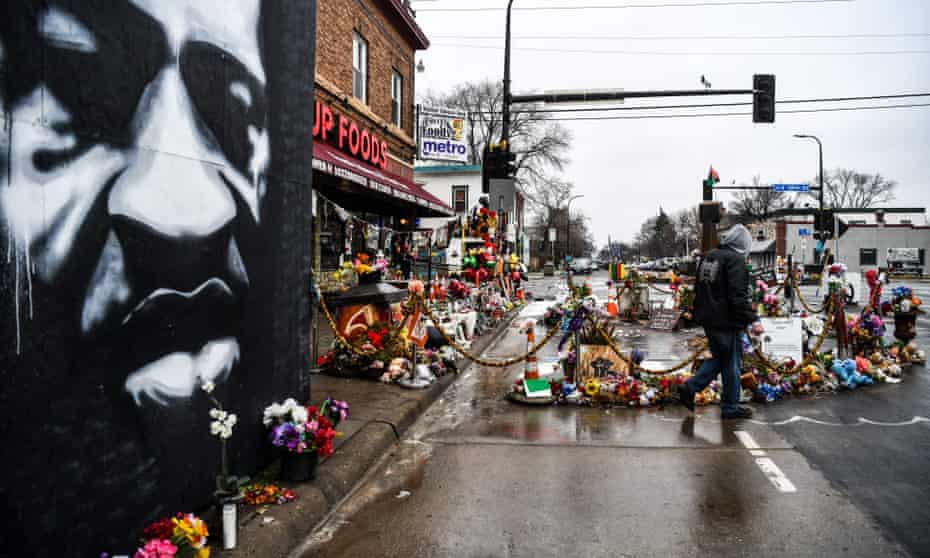 A memorial of George Floyd in Minneapolis, Minnesota on Wednesday.