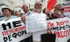 Russians protest pension age rise announced during World Cup