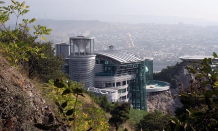 View of the compound of the Georgian billionaire Bidzina Ivanishvili above Tbilisi,  Georgia.