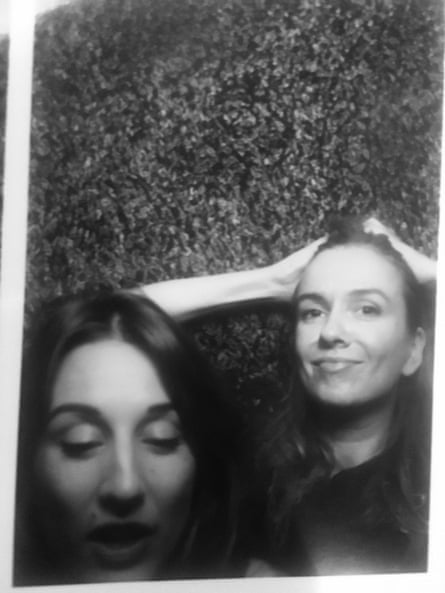 Morwenna Ferrier and friend in a photobooth.