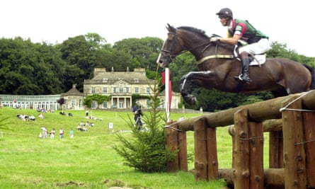 Moon Man, ridden by William Fox-Pitt, competing in the British Open horse trials championship at Gatcombe Park in 2000. The pair won the event.