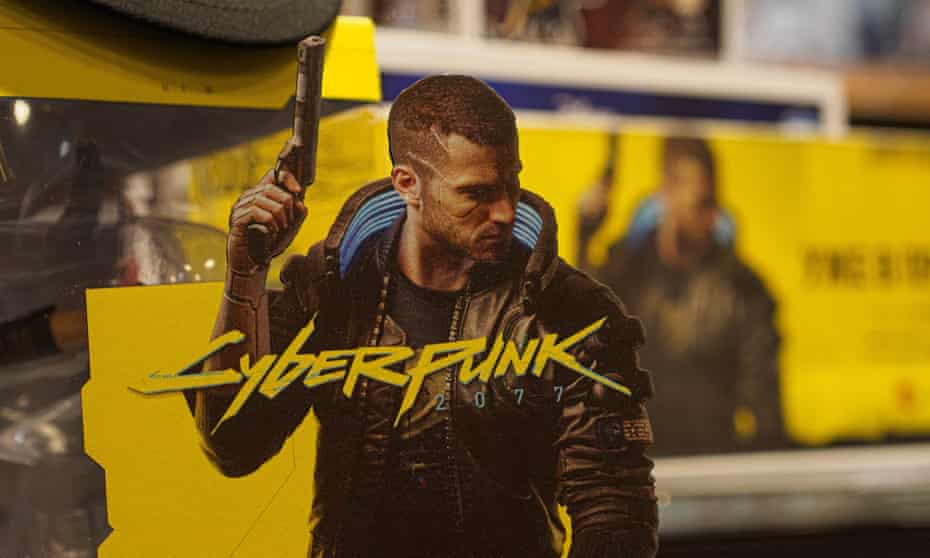 Promotional material for Cyberpunk 2077 in A Russian store.
