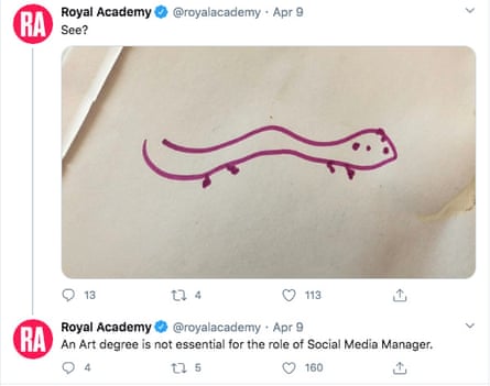 Sketchy … the Royal Academy’s doodle a ferret challenge.