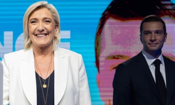 National Rally parliamentary leader Marine Le Pen and leader Jordan Bardella 