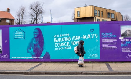 Hoarding around site in Southwark