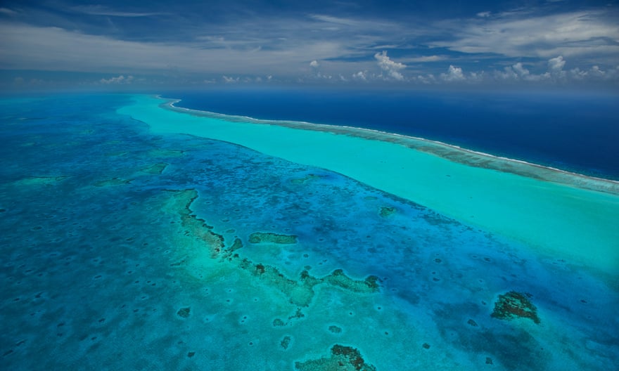 The reefs at the Blue Hole Natural Monument on Lighthouse Reef, the second largest barrier reef in the world.