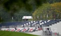 An empty grandstand at the 2024 Solheim Cup