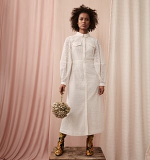 ‘Oprah is so influential and wise’: Gugu wears a white dress by Mother of Pearl and boots by Dries van Noten.