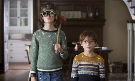 Veers from emotional manipulation to sugary cuteness … Jaeden Lieberher, left, and Jacob Tremblay in The Book of Henry.