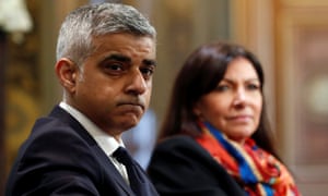 Sadiq Khan and Paris mayor Anne Hidalgo lead joint air pollution initiative.