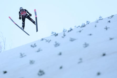Norway’s Marius Lindvik in action.