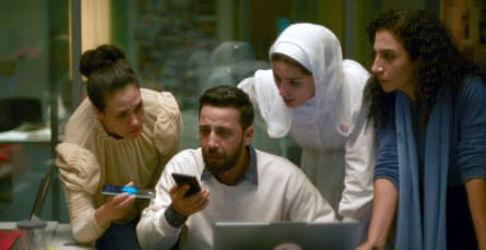 Actors playing the four Palestine Red Crescent workers who deal with Hind’s call.