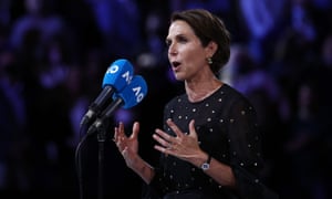 Virgin Australia CEO Jayne Hrdlicka during the 2021 Australian Open Men’s Singles Final match 21 February 2021 in Melbourne.