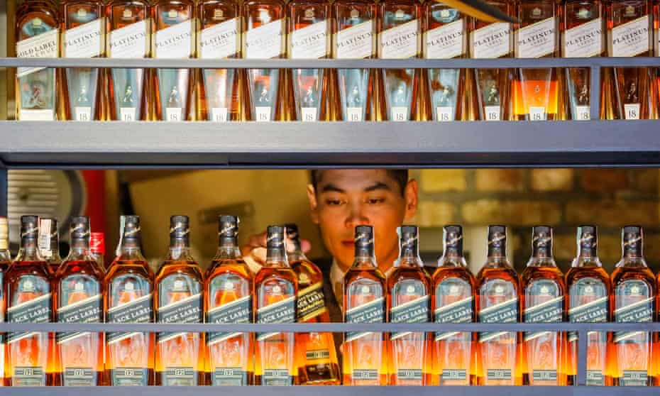 Bottles of Johnnie Walker whisky. Should Diageo be in the business today of selling bottles of the premium spirit to wealthy Russian consumers?