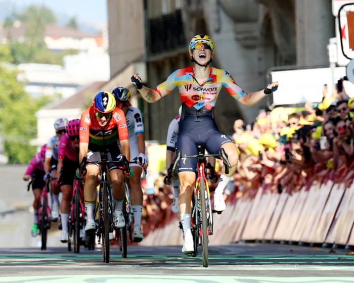 Wiebes outsprints Le Court and Vollering to win Tour de France Femmes opening stage — image supplied by The Guardian Sport's feed