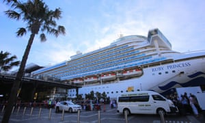 O navio Ruby Princess atracou no Terminal de Passageiros Overseas em Sydney, em 19 de março de 2020