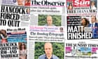 'Matt finished': front pages deliver final humiliation to departing Matt Hancock