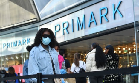 Shoppers in line at Primark in Birmingham
