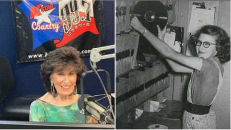 Present and past photos of Mary Conroe, the longest-serving female radio DJ on the globe, according to Guinness World Records.