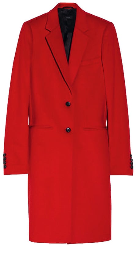 کت پشمی قرمز بلند