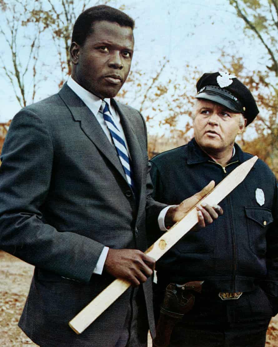 Poitier with Rod Steiger in In the Heat of the Night.