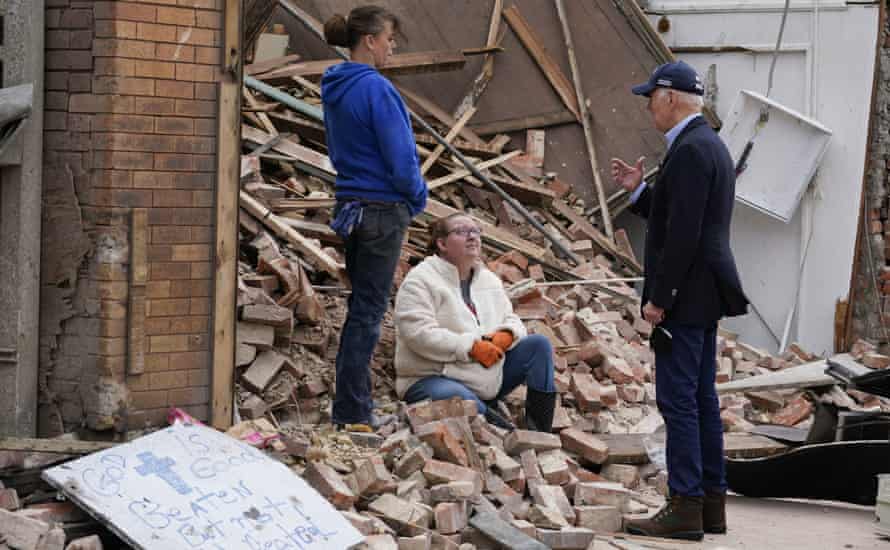 Joe BidenPresident Joe Biden meets with people as he surveys storm damage from tornadoes and extreme weather in Mayfield, Ky., Wednesday, Dec. 15, 2021. (AP Photo/Andrew Harnik)
