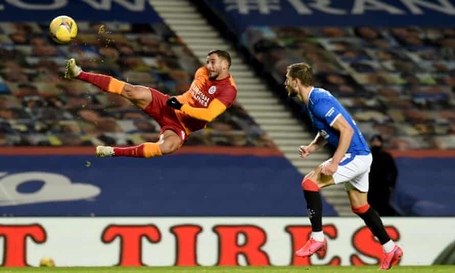 Omar Elabdellaoui in action for Galatasaray at Rangers in October 2020, just under three months before the accident.