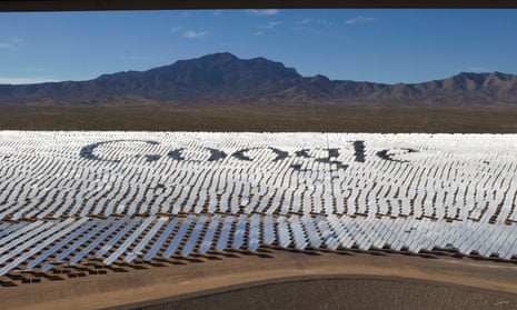 The Ivanpah solar electric generating system in the Mojave desert near the California-Nevada border.