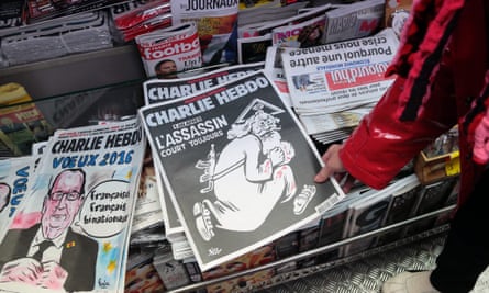 A commemorative edition of Charlie Hebdo in January 2016, one year after 12 members of staff were murdered in an attack on its offices.