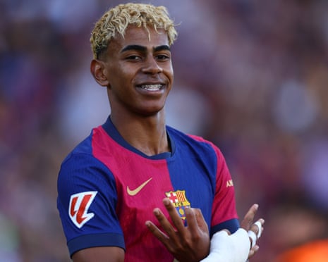 Lamine Yamal insists on grandmother being present for Barcelona signing photos | Soccer | The Guardian