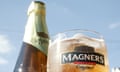 A bottle and a glass of Magners cider
