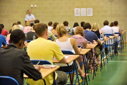 Students in an exam hall