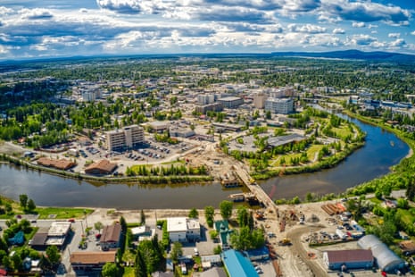 an aerial view of a city