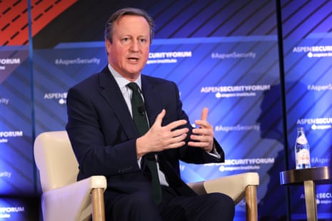 David Cameron speaking at the Aspen Security Forum in Westminster.